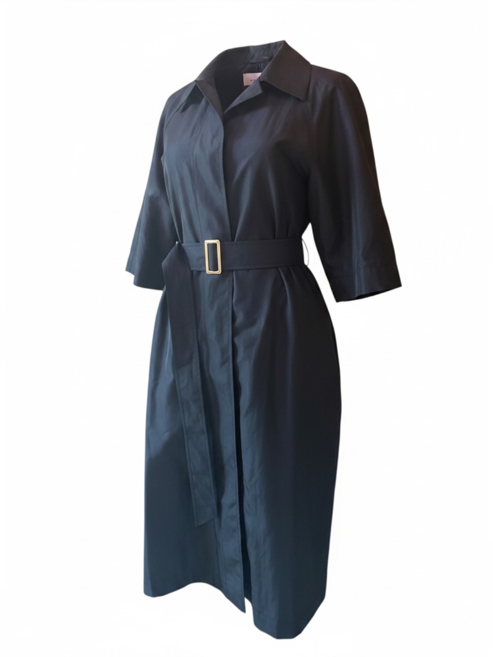 Elie Tahari Silk Short Sleeve Belted Midi Dress - Picture 2 of 4
